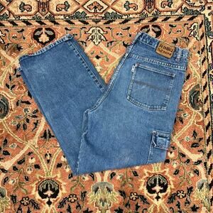 Vintage 90’s Reliq Denim Heavy Weight Cargo Baggy Jeans 36x30